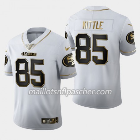 Maillot San Francisco 49ers George Kittle 85 Nike Blanc Golden Edition 100th - Homme